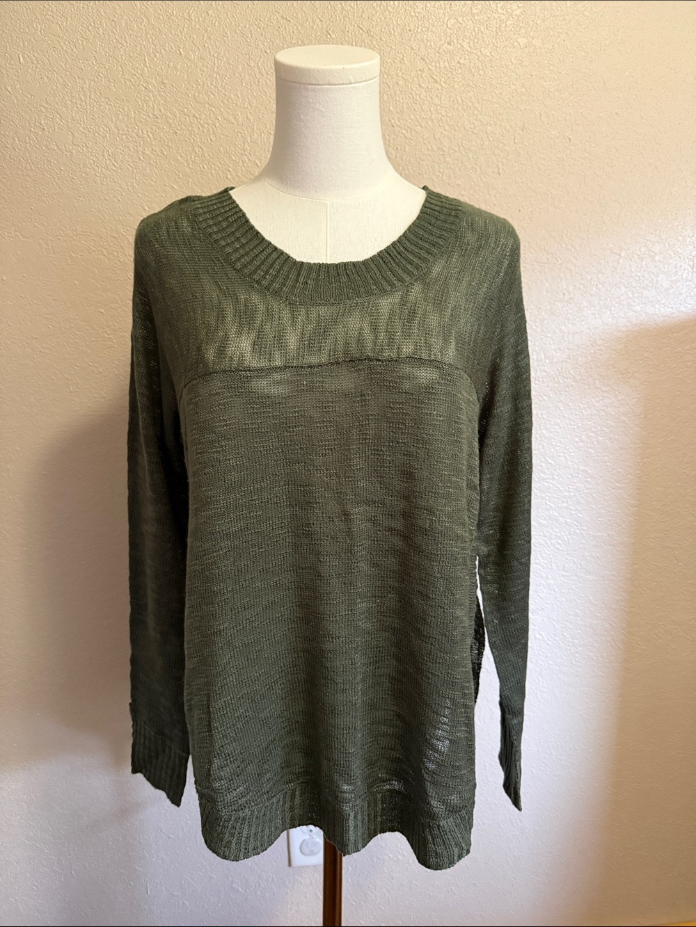 Rebellious One Olive Knit Scoopneck Sweater